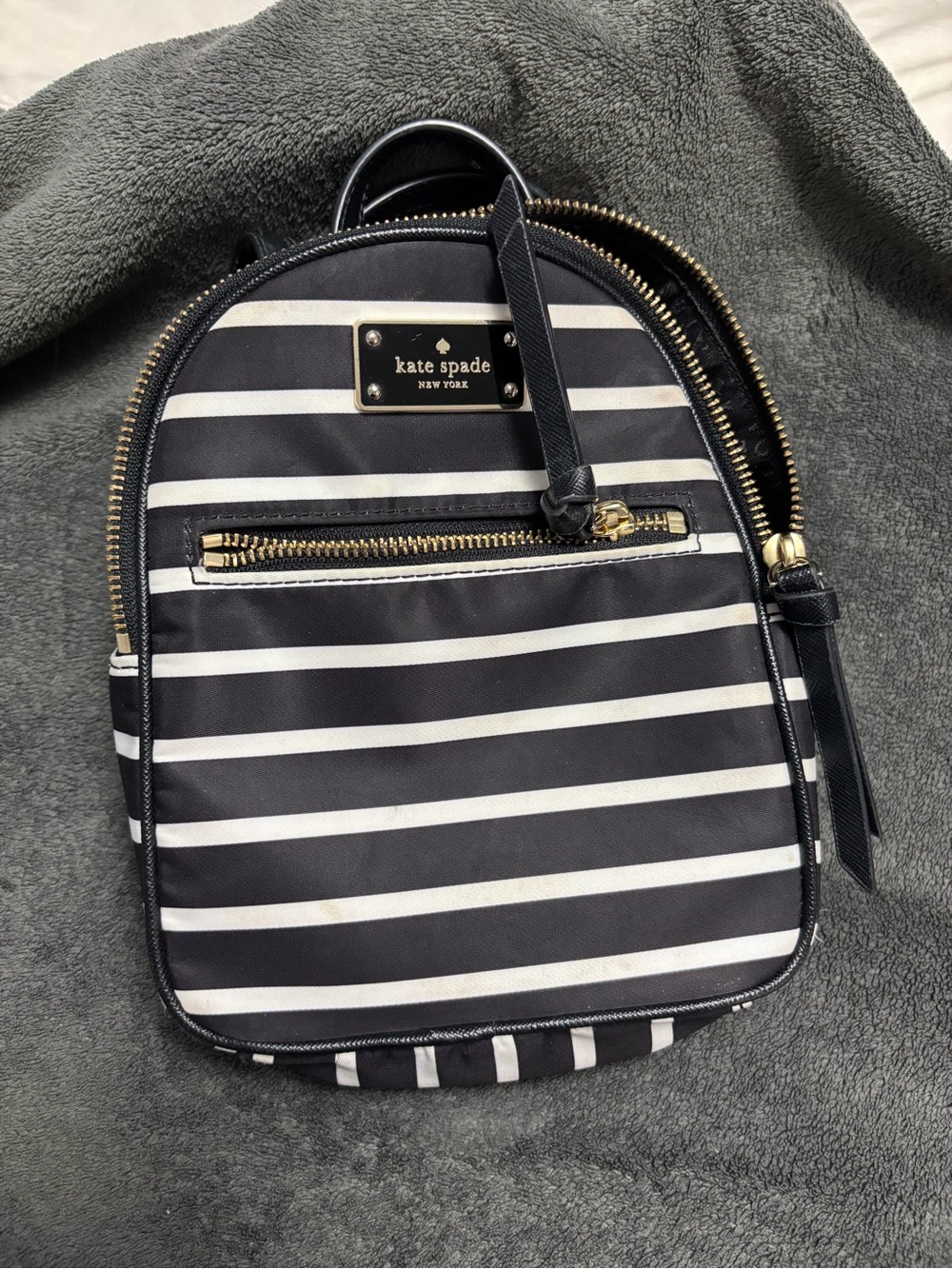 Kate Spade black and white mini Bradley New York Wilson back pack